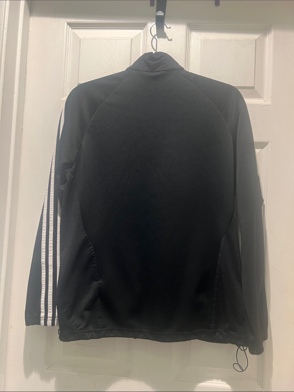 adidas Black Performance Track Jacket with White Trim - Picture 7 of 8